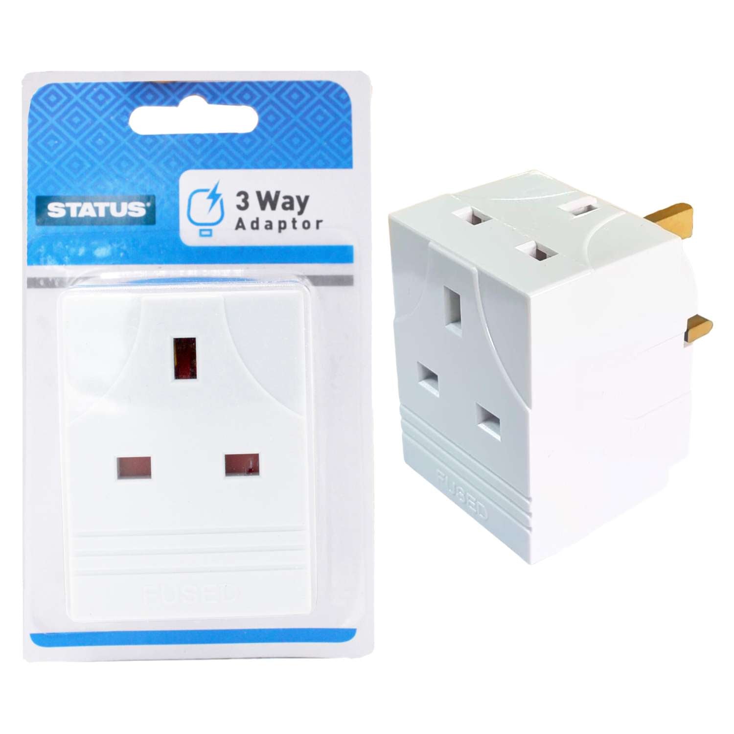3 way Fused Adaptor Status 1 pk Blister Card 3 way Fused Adaptor Status 1 pk Blister Card